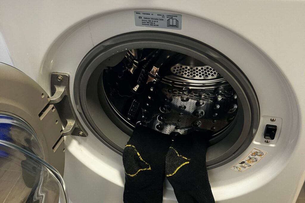 nagelpilz socken waschen in der waschmaschine