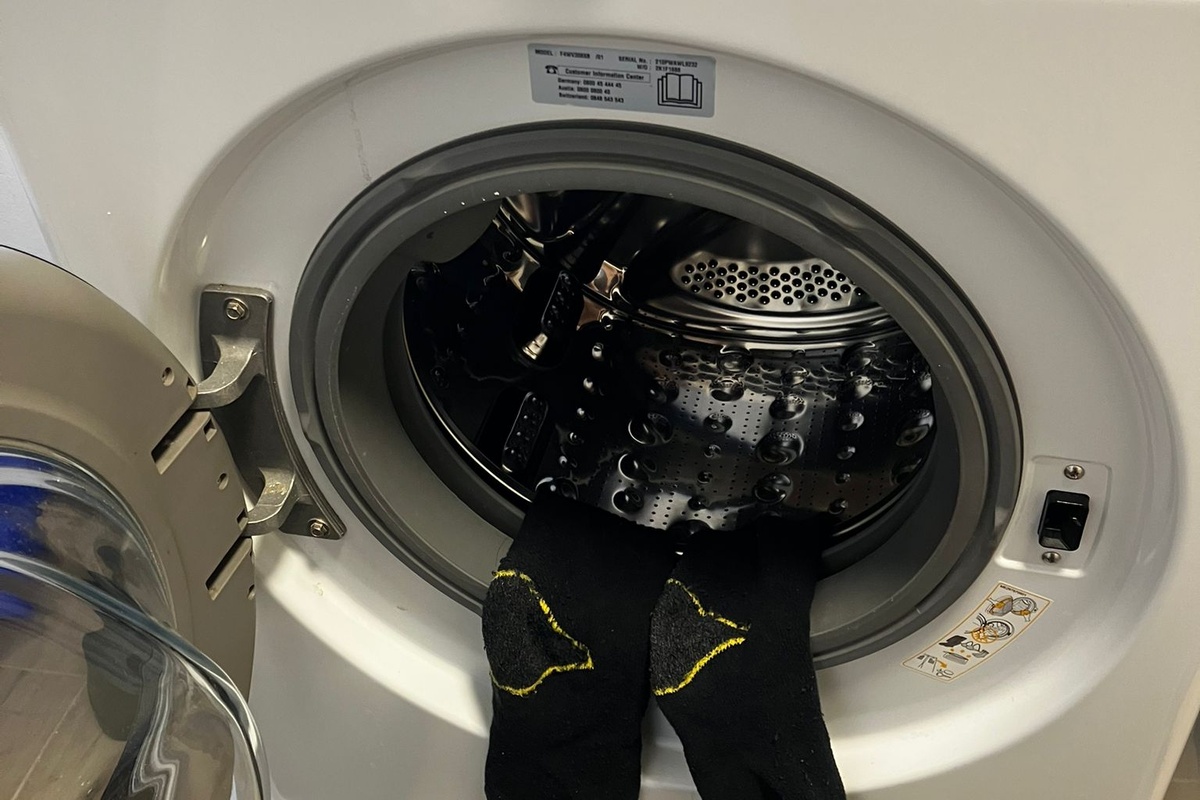 nagelpilz socken waschen in der waschmaschine